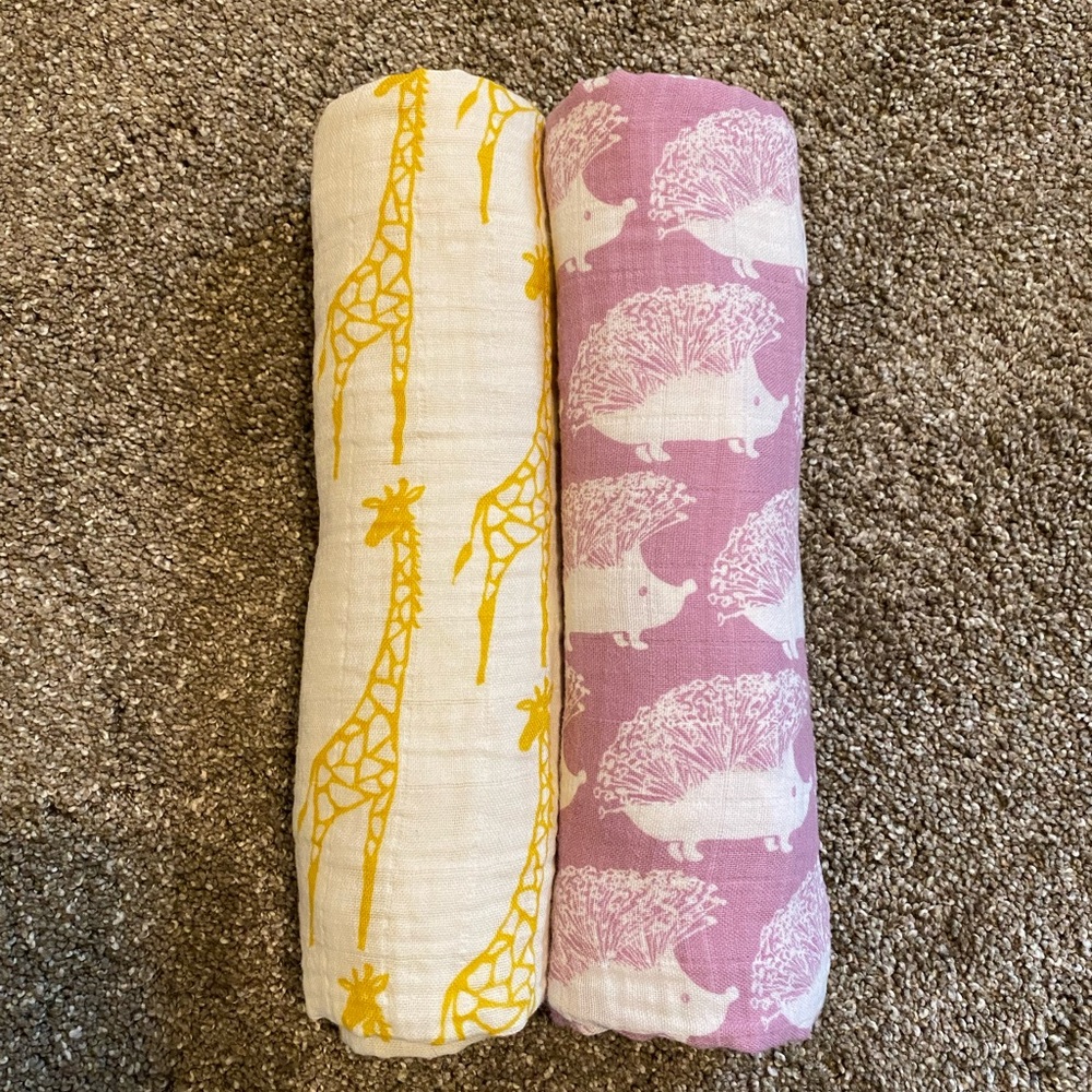2 MilkBarn Muslin Swaddle Blankets